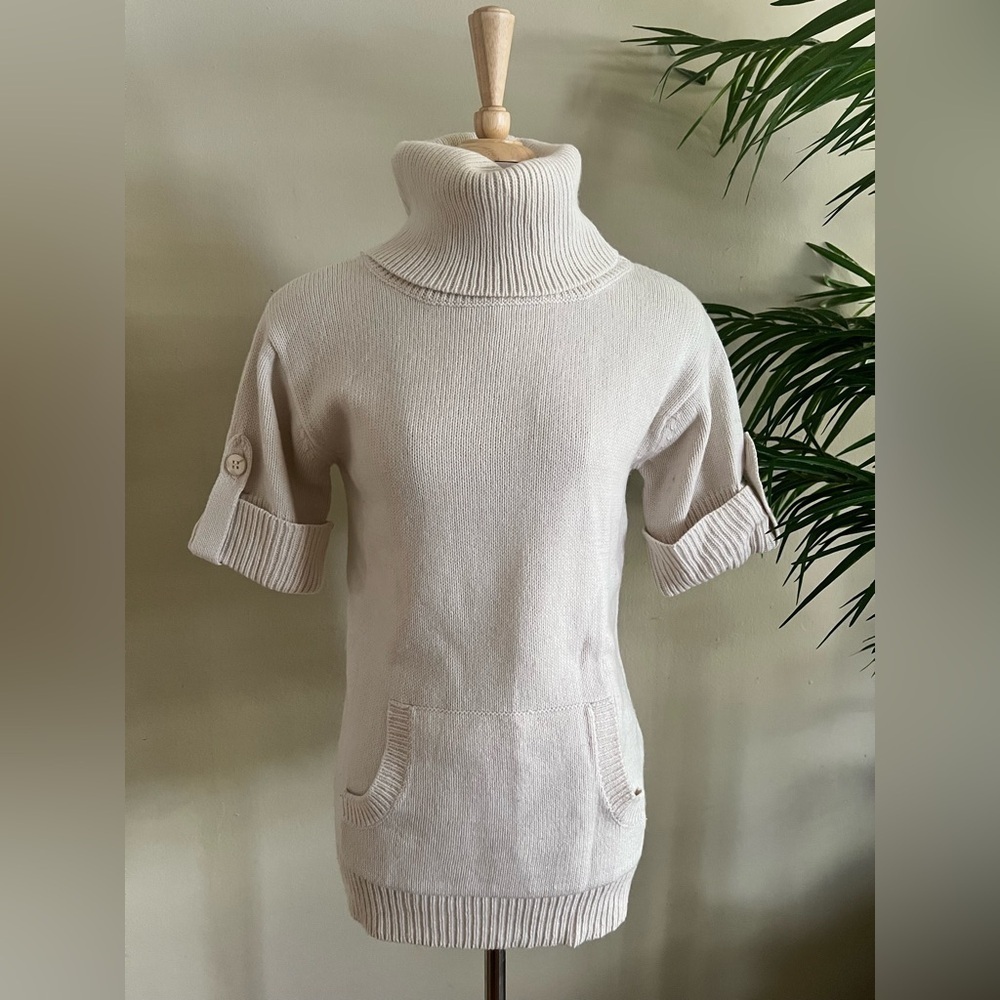 Esprit Women's Off-White Cowl Neck Sweater | XS | Turtleneck | Short Sleeve